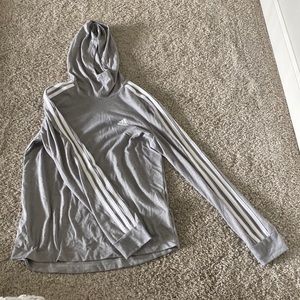 adidas white and grey pullover with hood